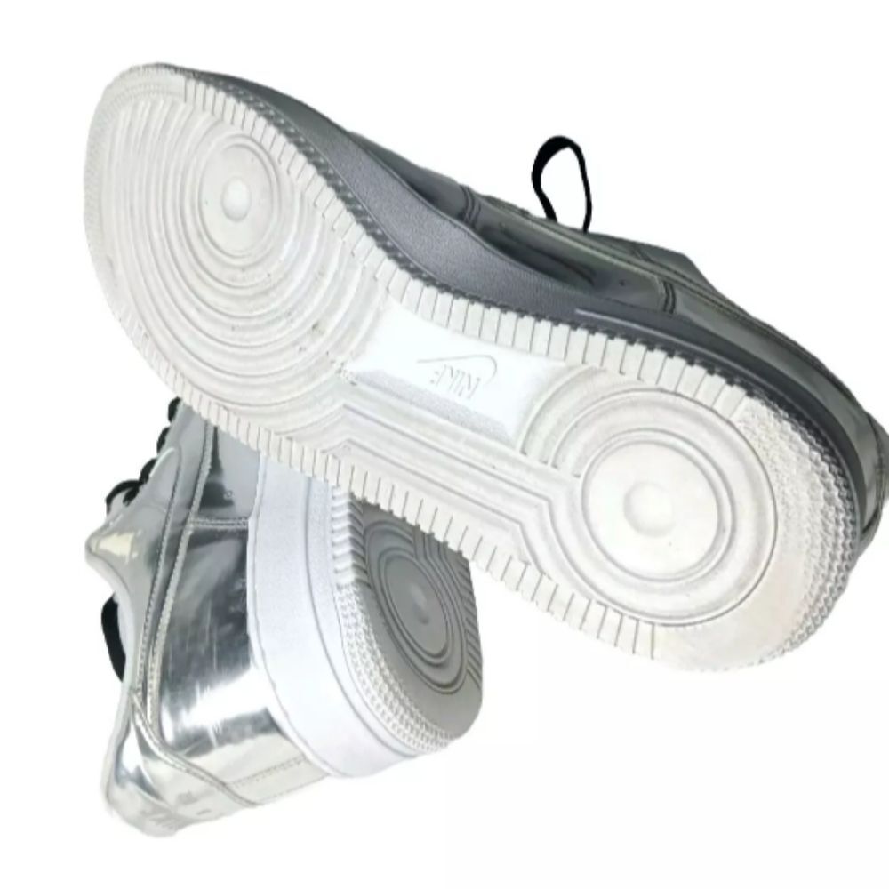 Nike Air Force 1 Low Metallic Chrome Womens Size 13.5 Shoes CQ6566-001 Silver - Picture 10 of 14
